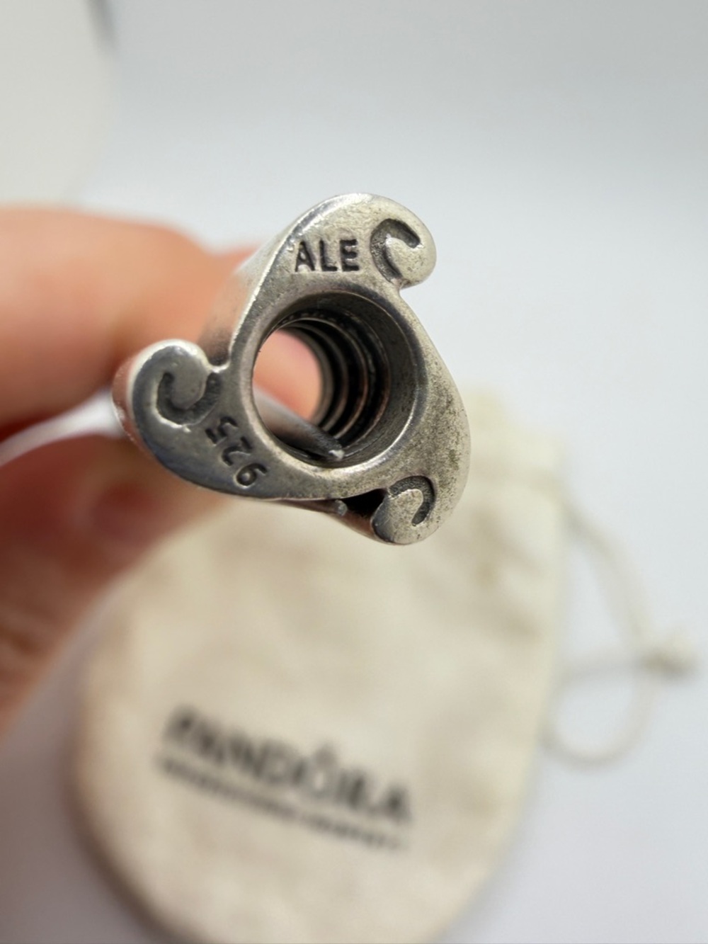 Retired Best Friends PANDORA ALE 925 Sterling Silver Scroll Bead Charm - Picture 6 of 8